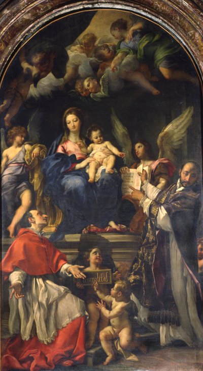 The Virgin Enthroned between Saints Carlo Borromeo and Ignatius of Loyola by Carlo Maratta or Maratti